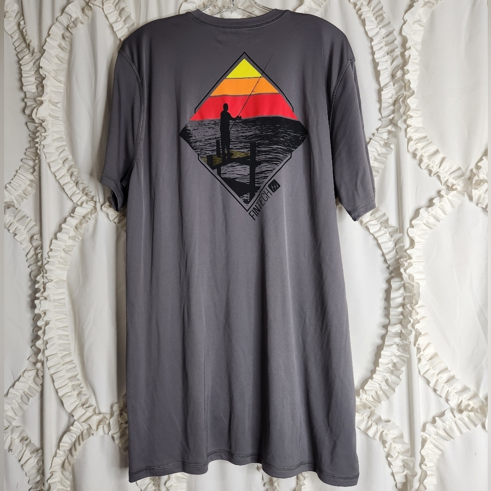 Fintech Dock Life Sun Defender UV T-Shirt Gray Outdoors Size XXL